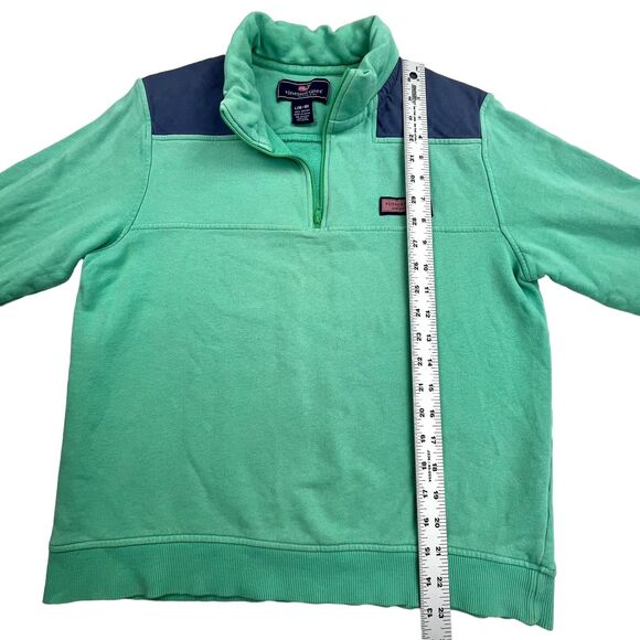 Vineyard Vines 1/4 Zip Pullover Sweater Jacket Youth Large 16-18 Green & Blue - Picture 8 of 8